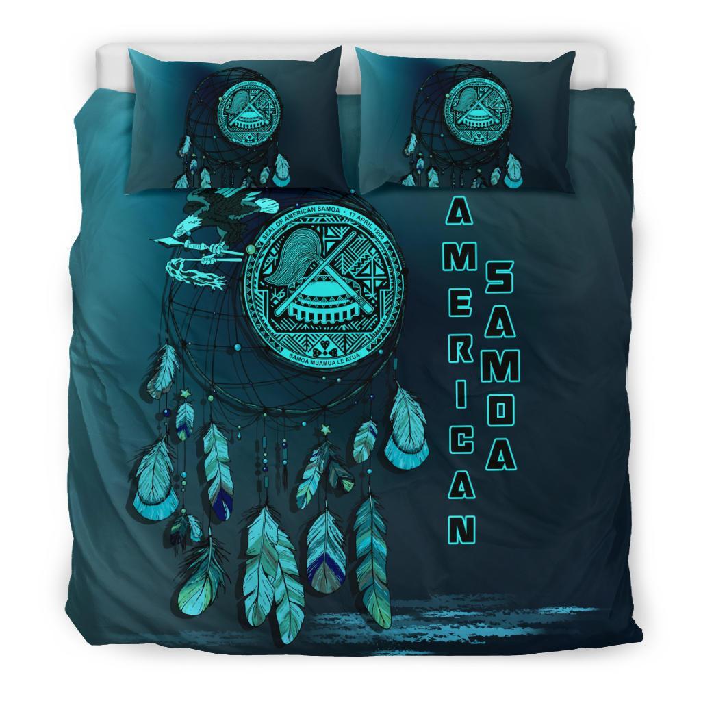 American Samoa Dreamcatcher Blue Bedding Set - Vibe Hoodie Shop