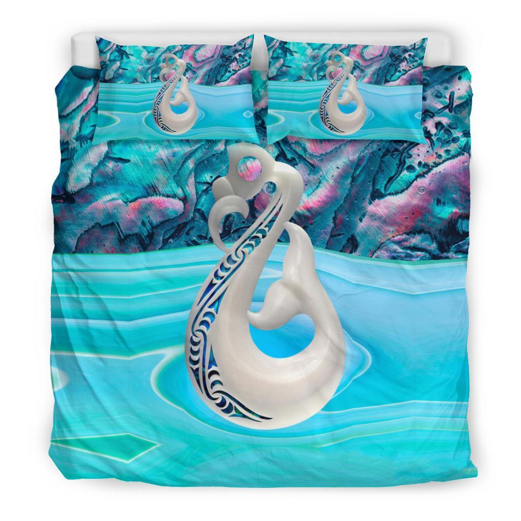 Maori Manaia X Paua Shell New Zealand Bedding Set - Vibe Hoodie Shop