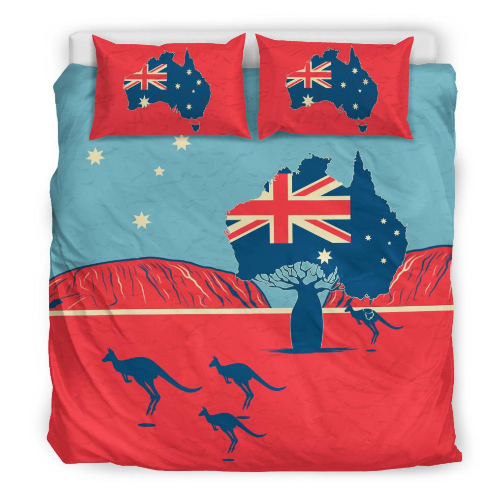 Bedding Sets - Kangaroo Bed Boab Aus Flag Uluru Sets - Vibe Hoodie Shop