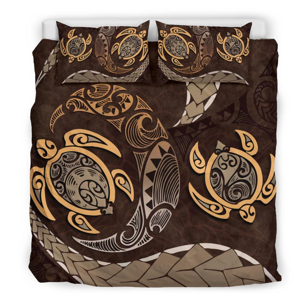 Maori Turtles New Zealand Bedding Set - Brown - Vibe Hoodie Shop