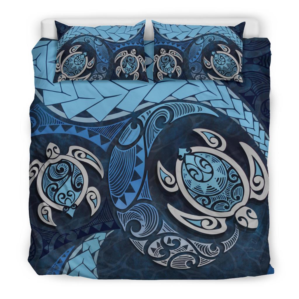 Maori Turtles New Zealand Bedding Set - Blue - Vibe Hoodie Shop