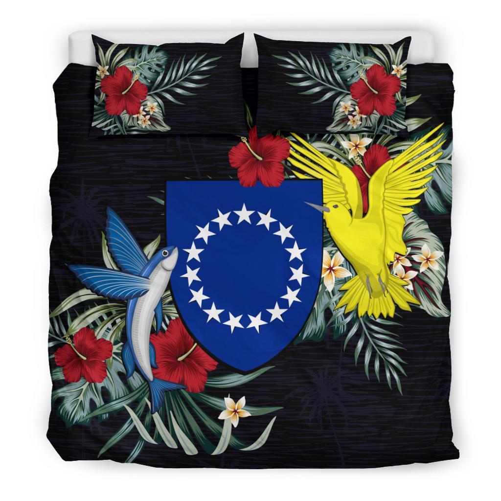 Cook Islands Hibiscus Coat Of Arms Bedding Set - Vibe Hoodie Shop