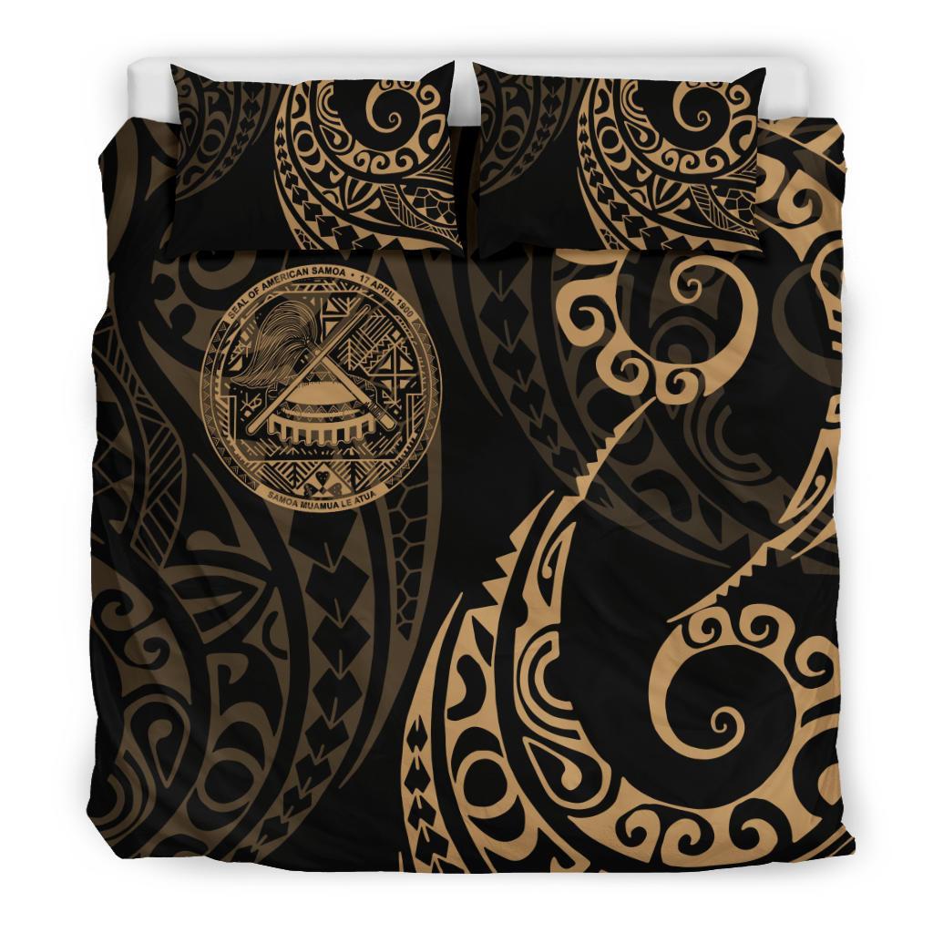 American Samoa Polynesian Bedding Set - Tattoo Style 02 - Vibe Hoodie Shop