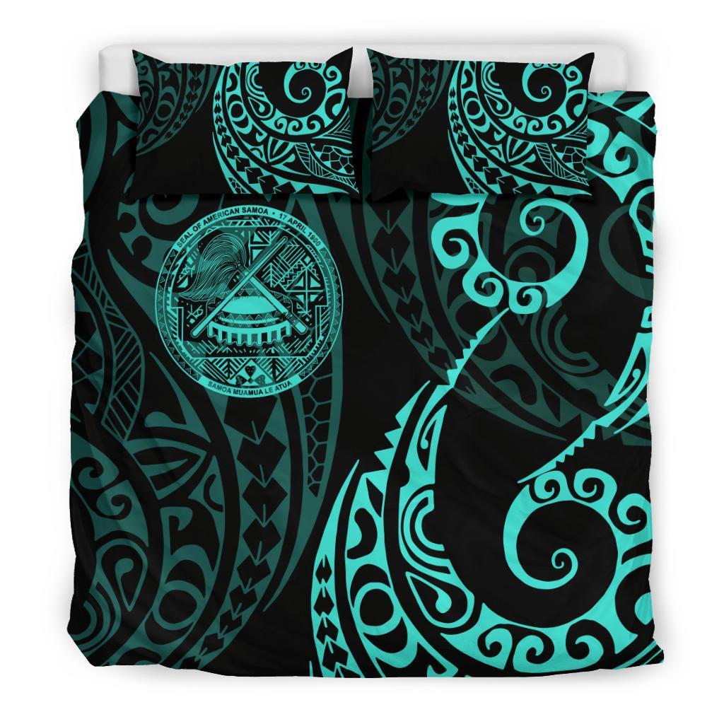 American Samoa Polynesian Bedding Set - Tattoo Style 07 - Vibe Hoodie Shop