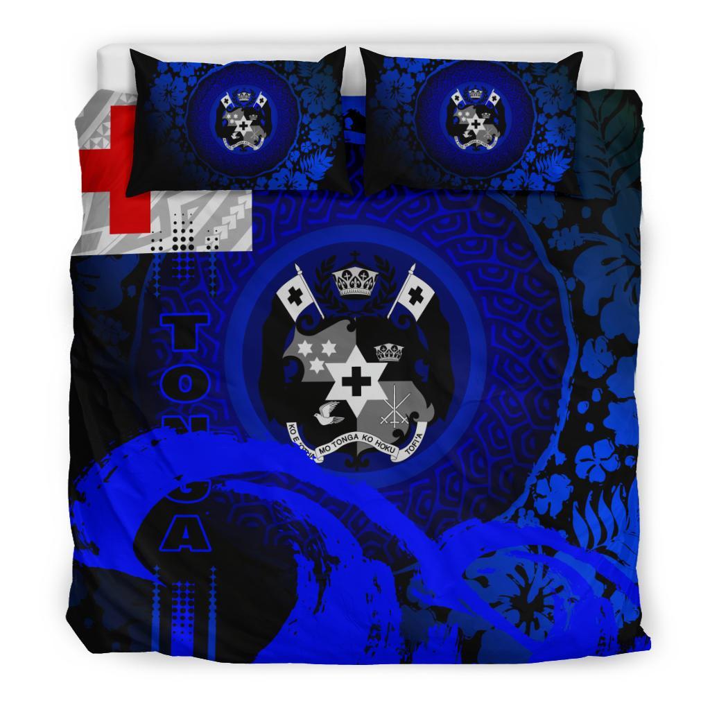 Tonga Bedding Set - Hibiscus And Wave Blue - Vibe Hoodie Shop