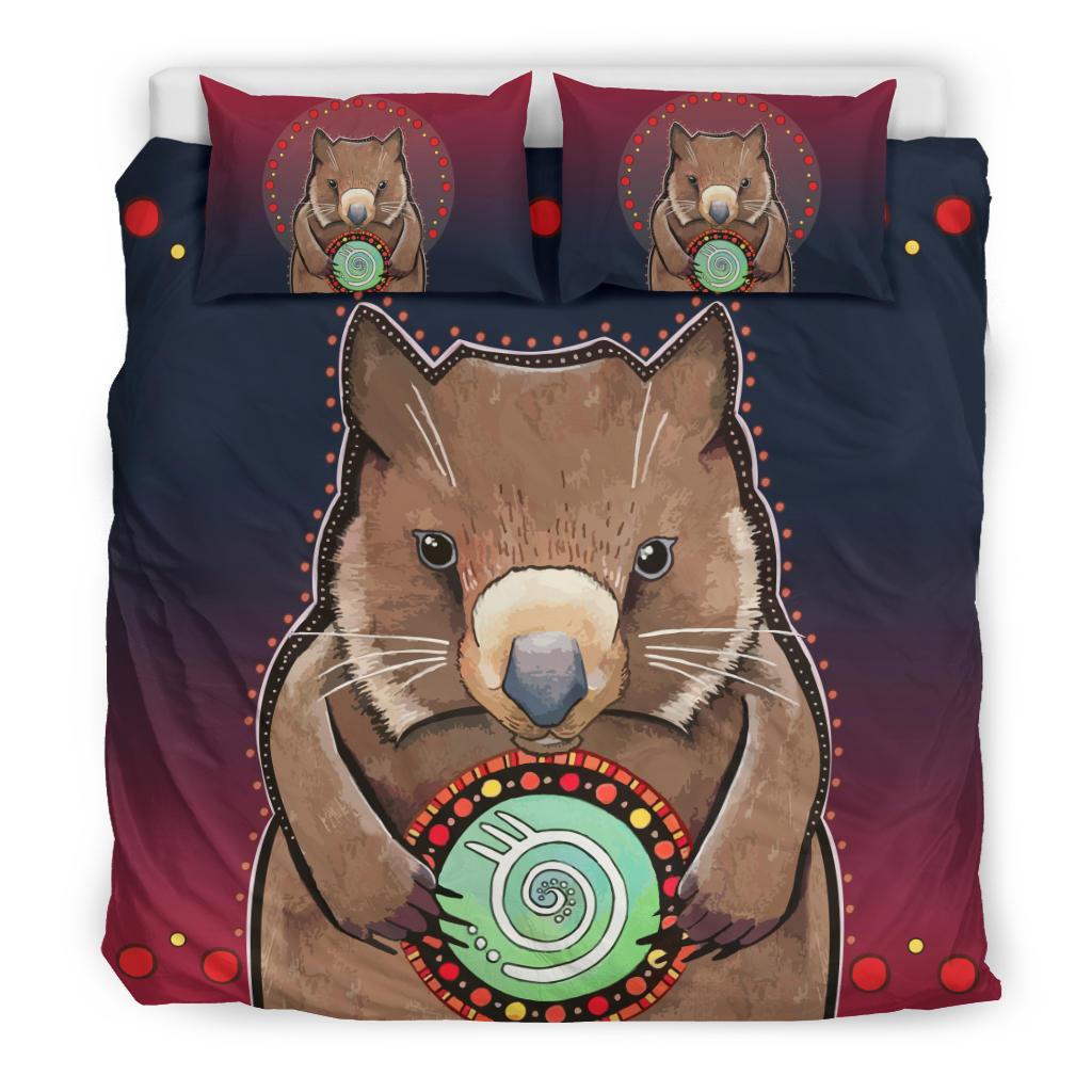 Aboriginal Bedding Sets, Wombat Circle Patterns Drawing Painting - Vibe Hoodie Shop