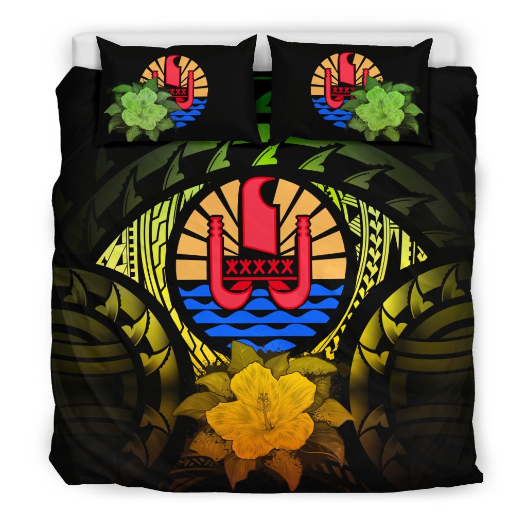 Tahiti Reggae Hibiscus Bedding Set - Vibe Hoodie Shop