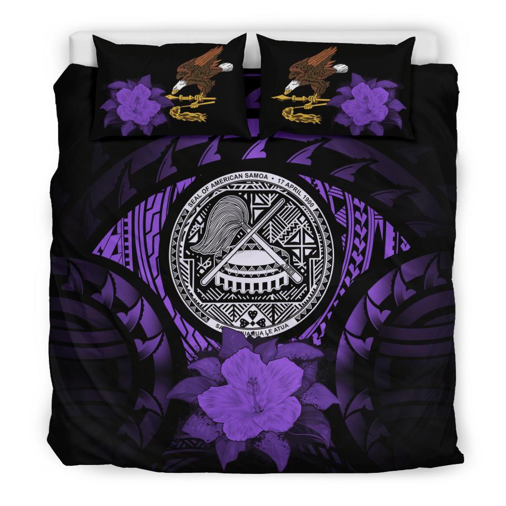 American Samoa Purple Hibiscus Bedding Set - Vibe Hoodie Shop