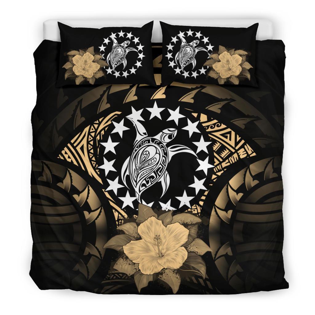 Cook Islands Gold Hibiscus Bedding Set - Vibe Hoodie Shop