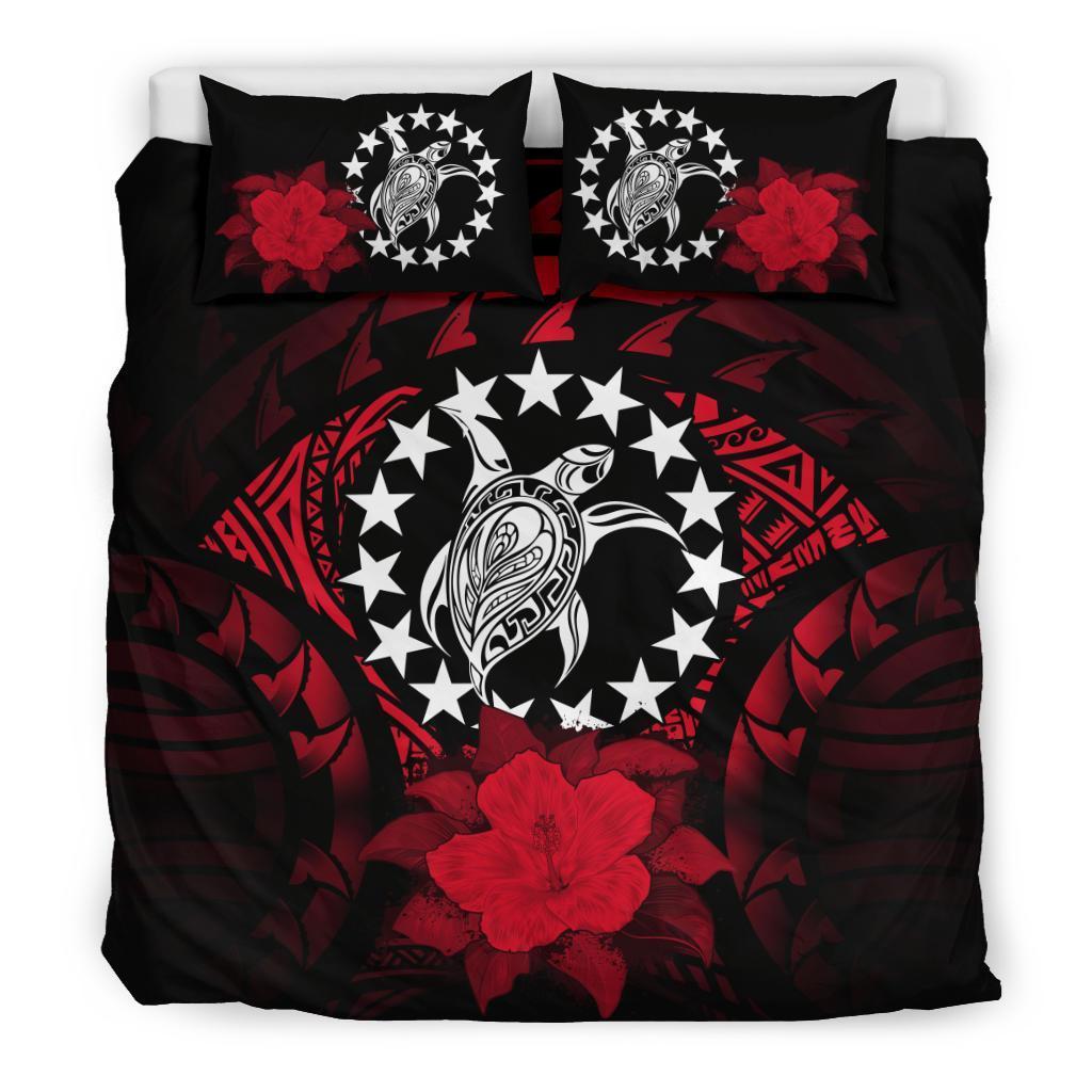 Cook Islands Red Hibiscus Bedding Set - Vibe Hoodie Shop