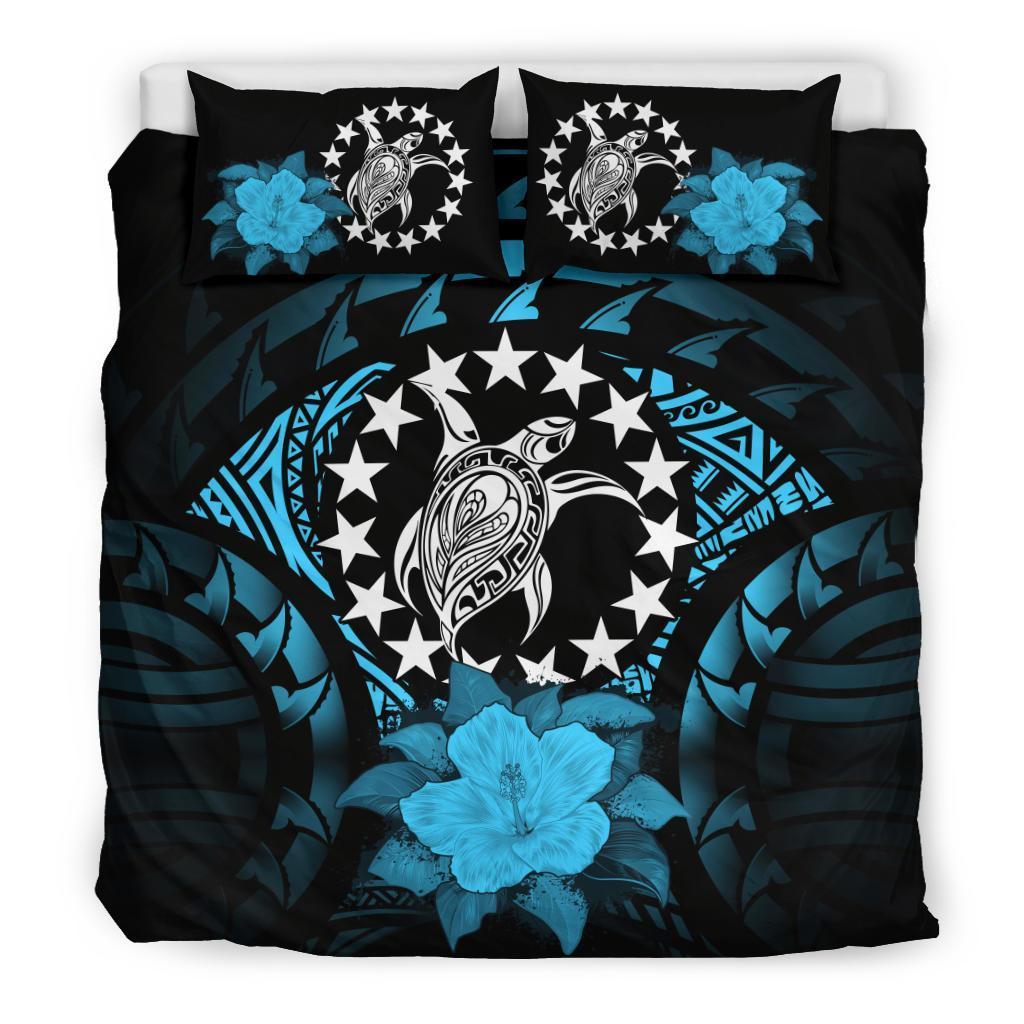 Cook Islands Turquoise Hibiscus Bedding Set - Vibe Hoodie Shop