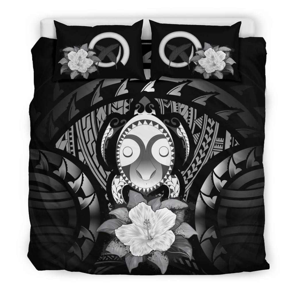 Vanuatu Gray Hibiscus Bedding Set - Vibe Hoodie Shop