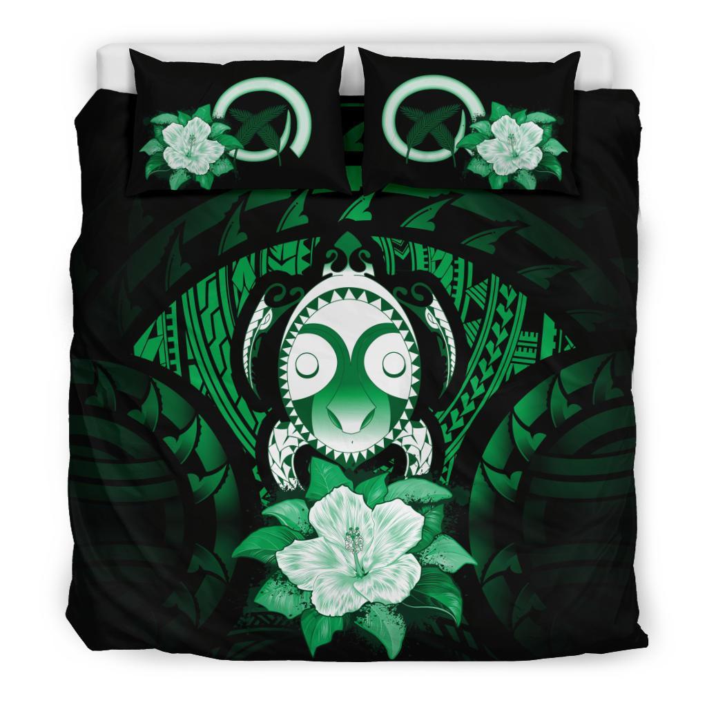 Vanuatu Green Hibiscus Bedding Set - Vibe Hoodie Shop