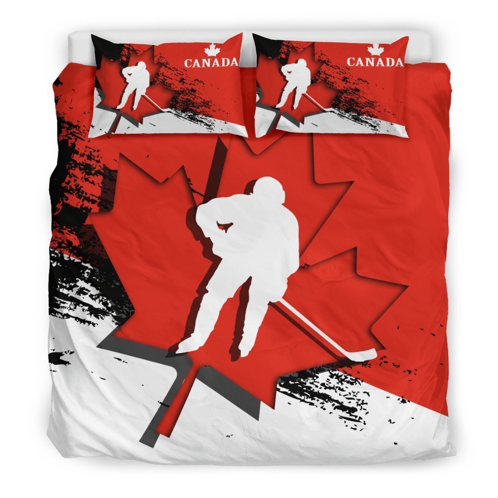 Canada Bedding Set - Maple Leaf Hockey - Vibe Hoodie Shop