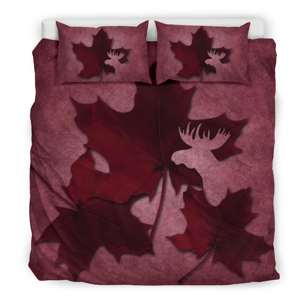 Canada Bedding Set - Maple Leaf Moose - Vibe Hoodie Shop