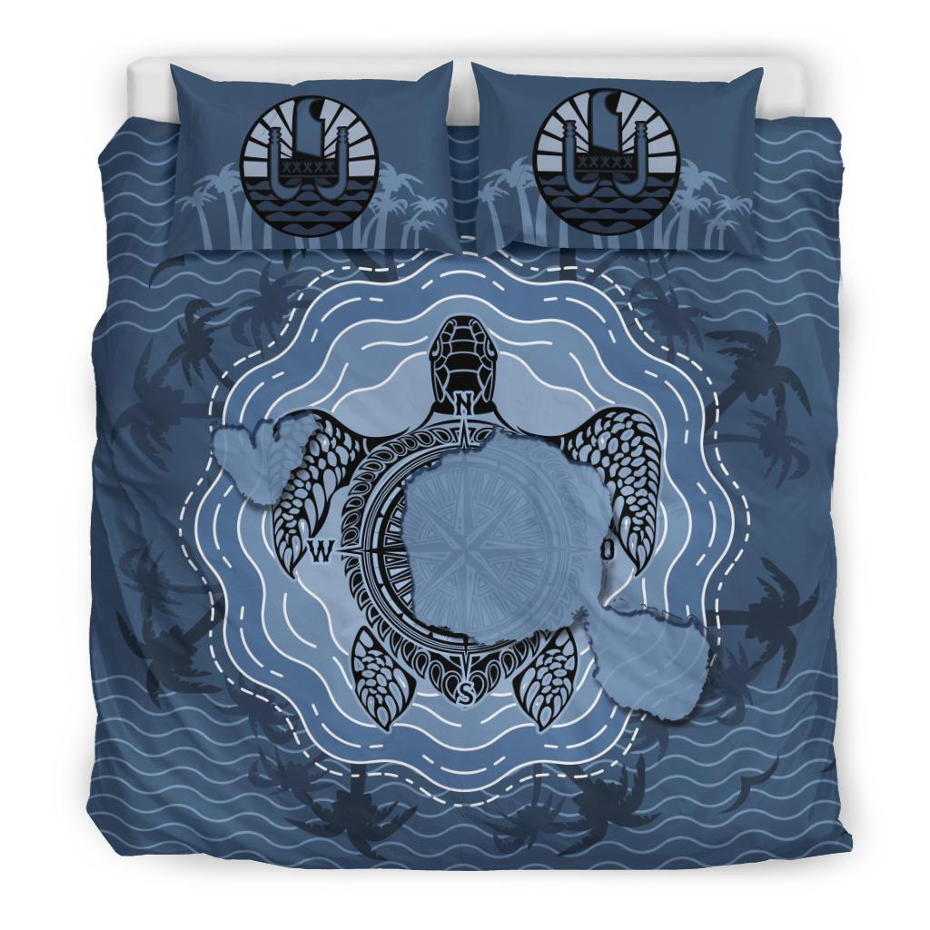 Tahiti Bedding Set - Turtle Compass and Map - Vibe Hoodie Shop