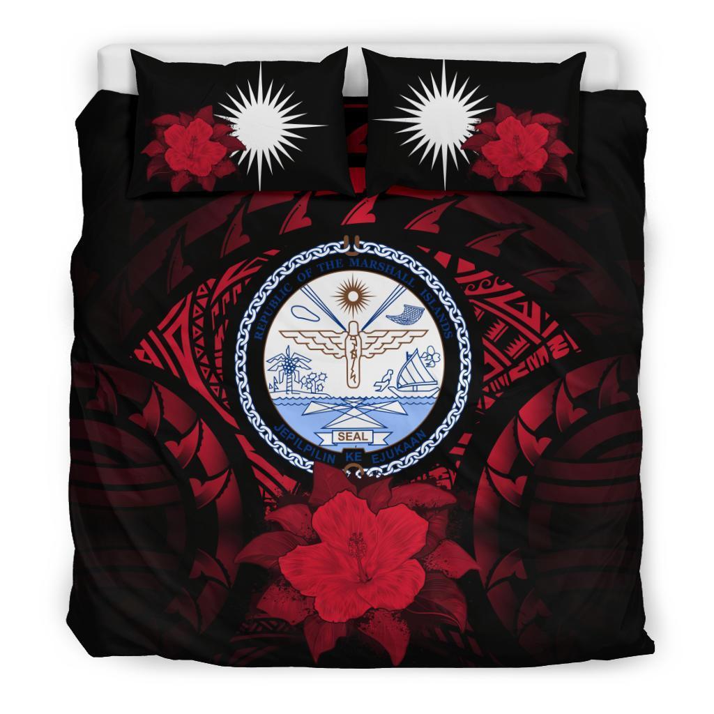 Marshall Islands Red Hibiscus Bedding Set - Vibe Hoodie Shop