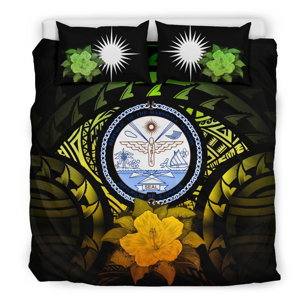 Marshall Islands Reggae Hibiscus Bedding Set - Vibe Hoodie Shop