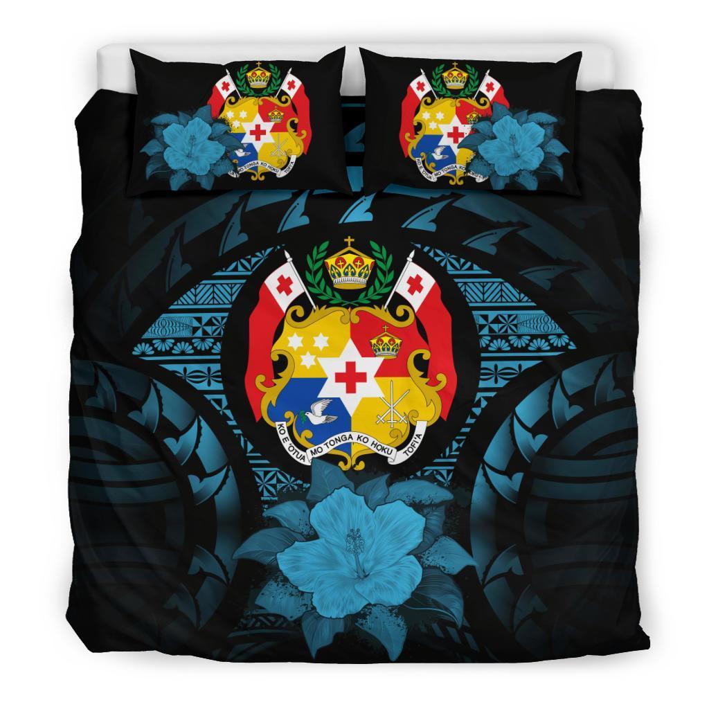 Tonga Blue Hibiscus Bedding Set - Vibe Hoodie Shop