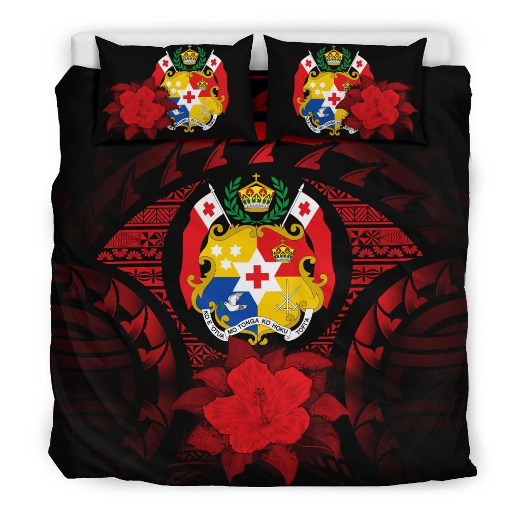 Tonga Red Hibiscus Bedding Set - Vibe Hoodie Shop