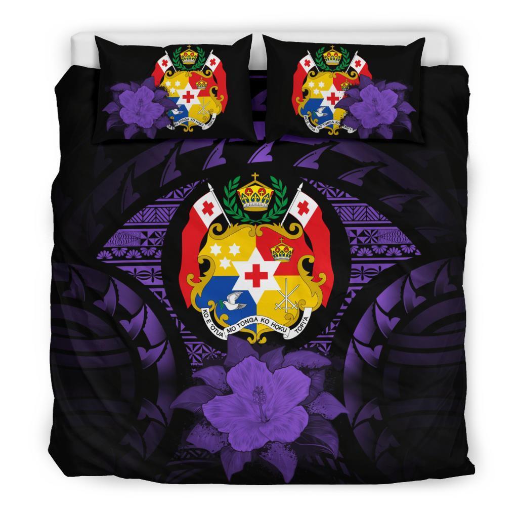 Tonga Purple Hibiscus Bedding Set - Vibe Hoodie Shop