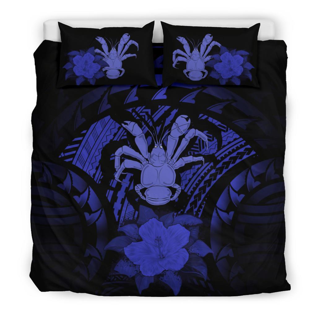 Niue Dark Blue Hibiscus Bedding Set - Vibe Hoodie Shop