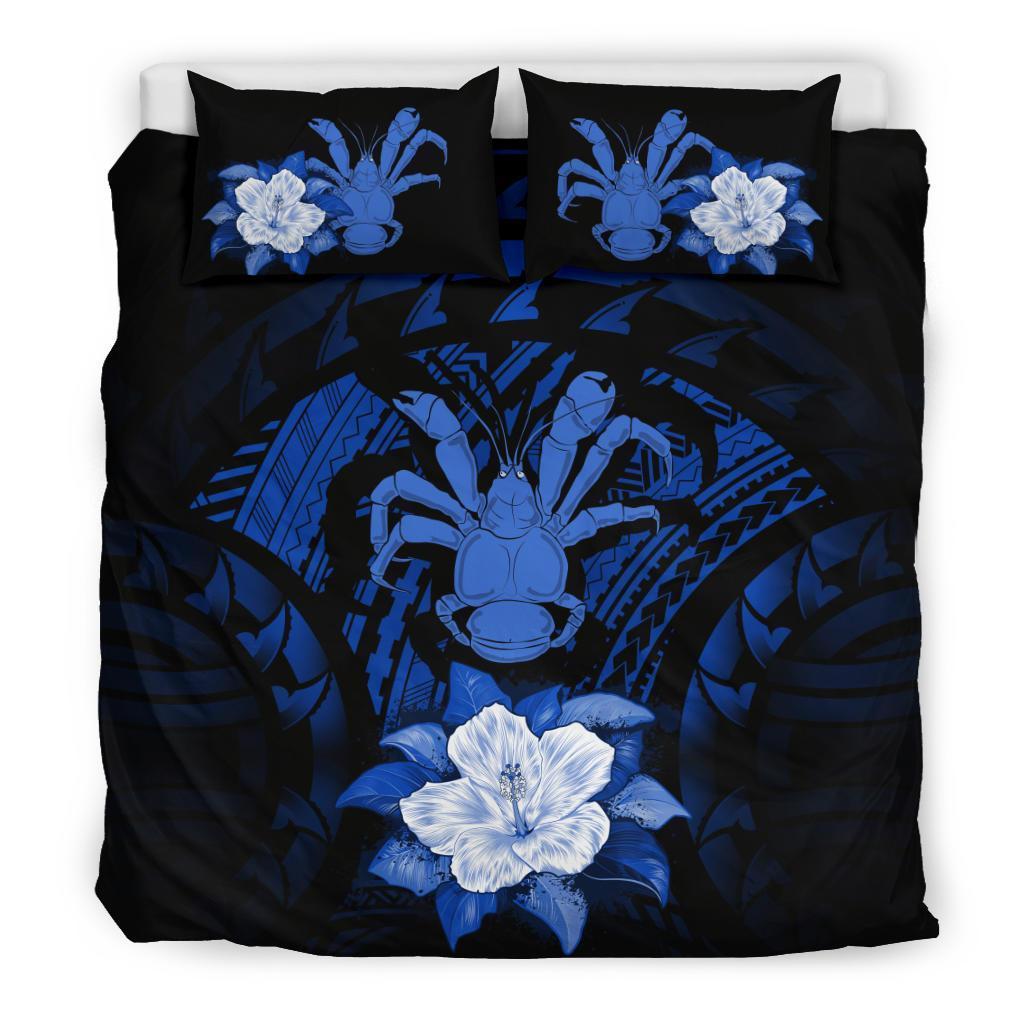 Niue Dark Blue Hibiscus Bedding Set - Vibe Hoodie Shop