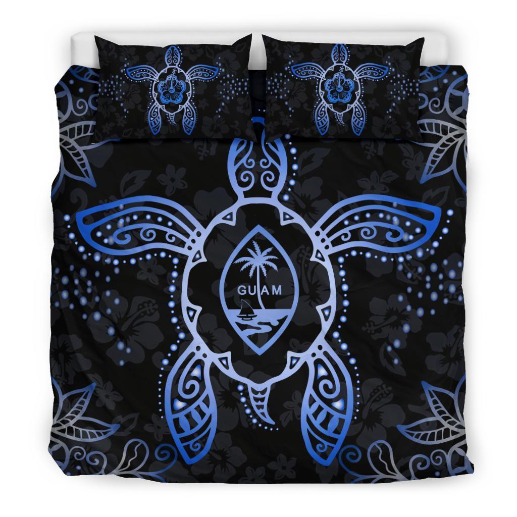 Guam Bedding Set - Turtle Hibiscus Blue - Vibe Hoodie Shop