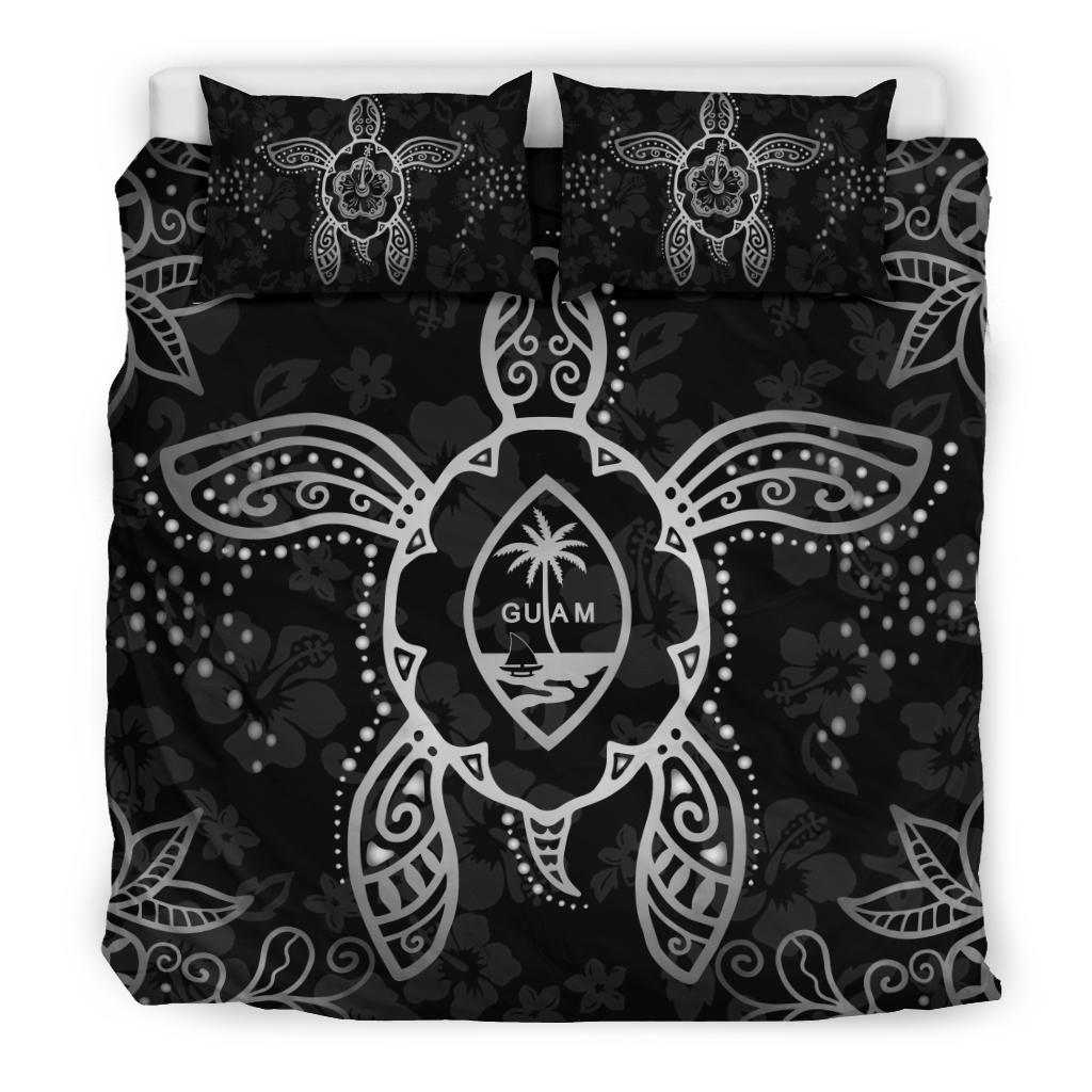 Guam Bedding Set - Turtle Hibiscus Gray - Vibe Hoodie Shop