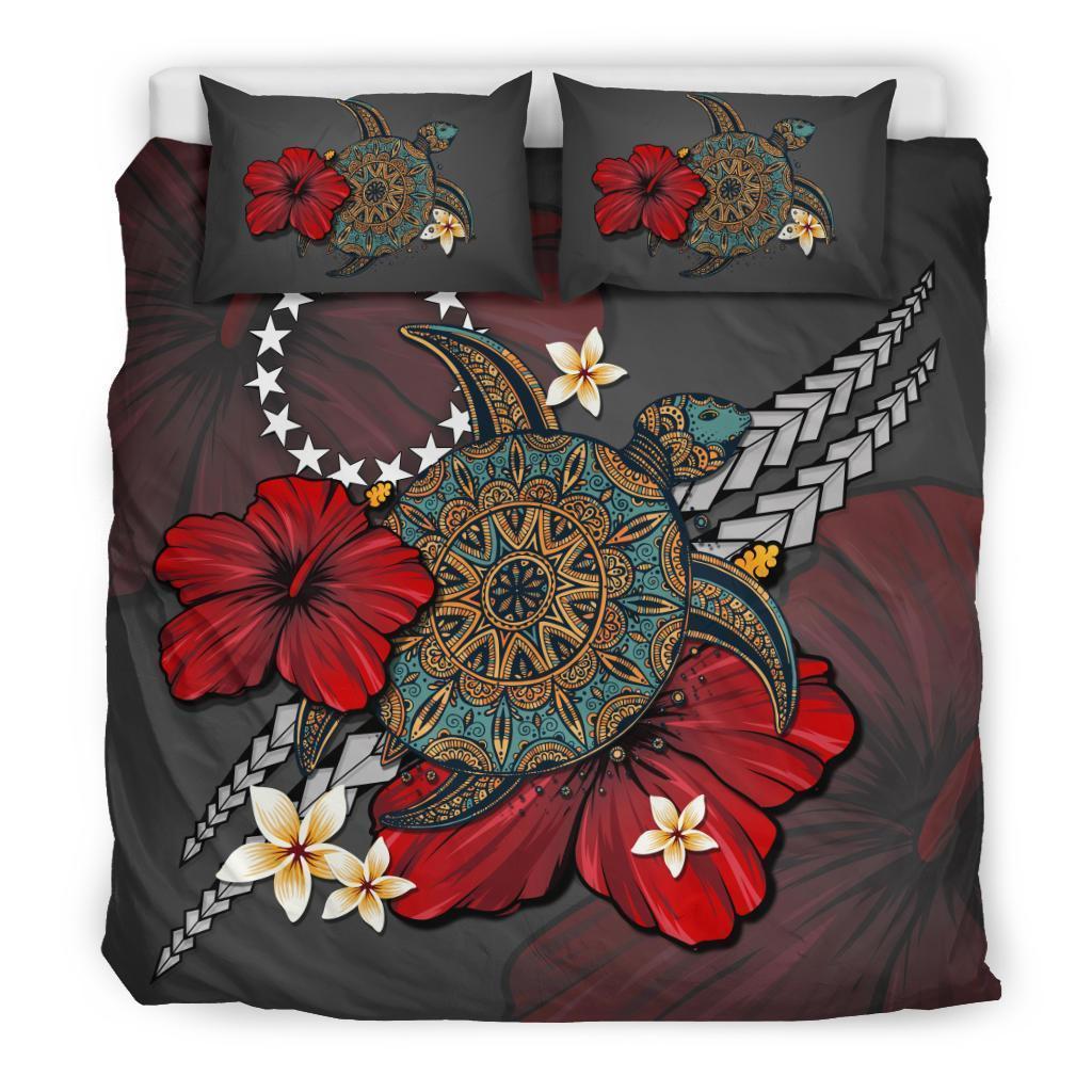 Cook Islands Bedding Set - Gray Turtle Tribal - Vibe Hoodie Shop