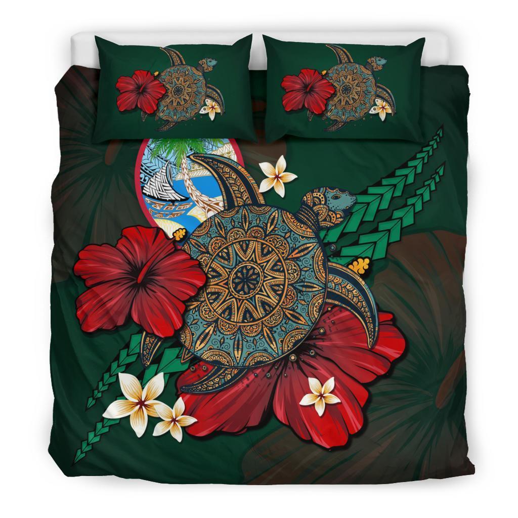 Guam Bedding Set - Green Turtle Tribal - Vibe Hoodie Shop