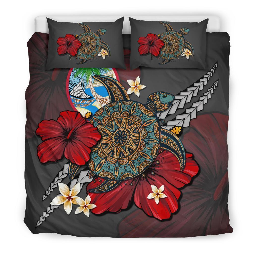 Guam Bedding Set - Gray Turtle Tribal - Vibe Hoodie Shop