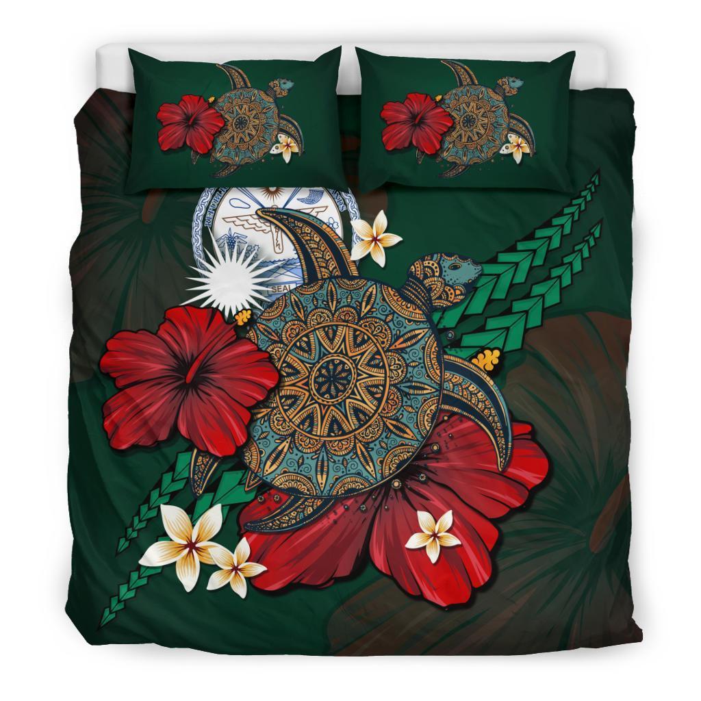 Marshall Islands Bedding Set - Green Turtle Tribal - Vibe Hoodie Shop