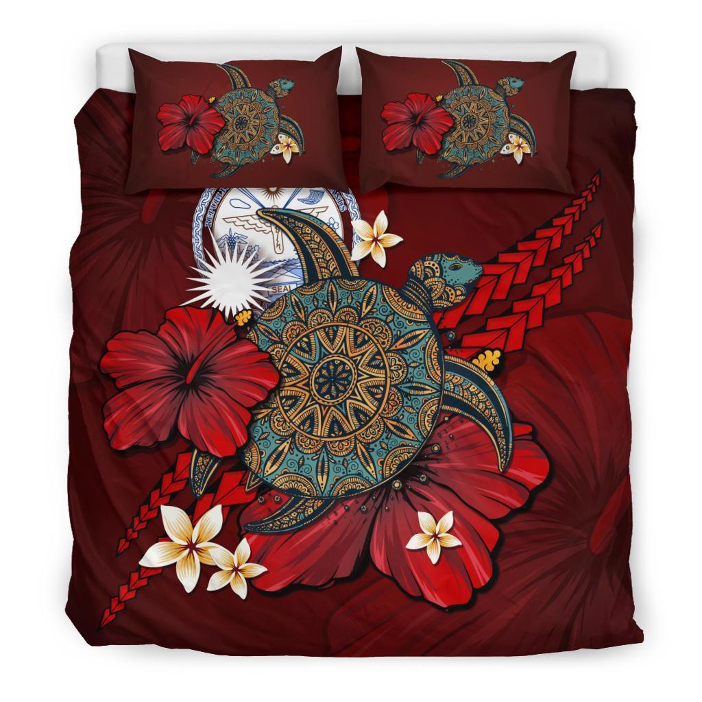 Marshall Islands Bedding Set - Red Turtle Tribal - Vibe Hoodie Shop