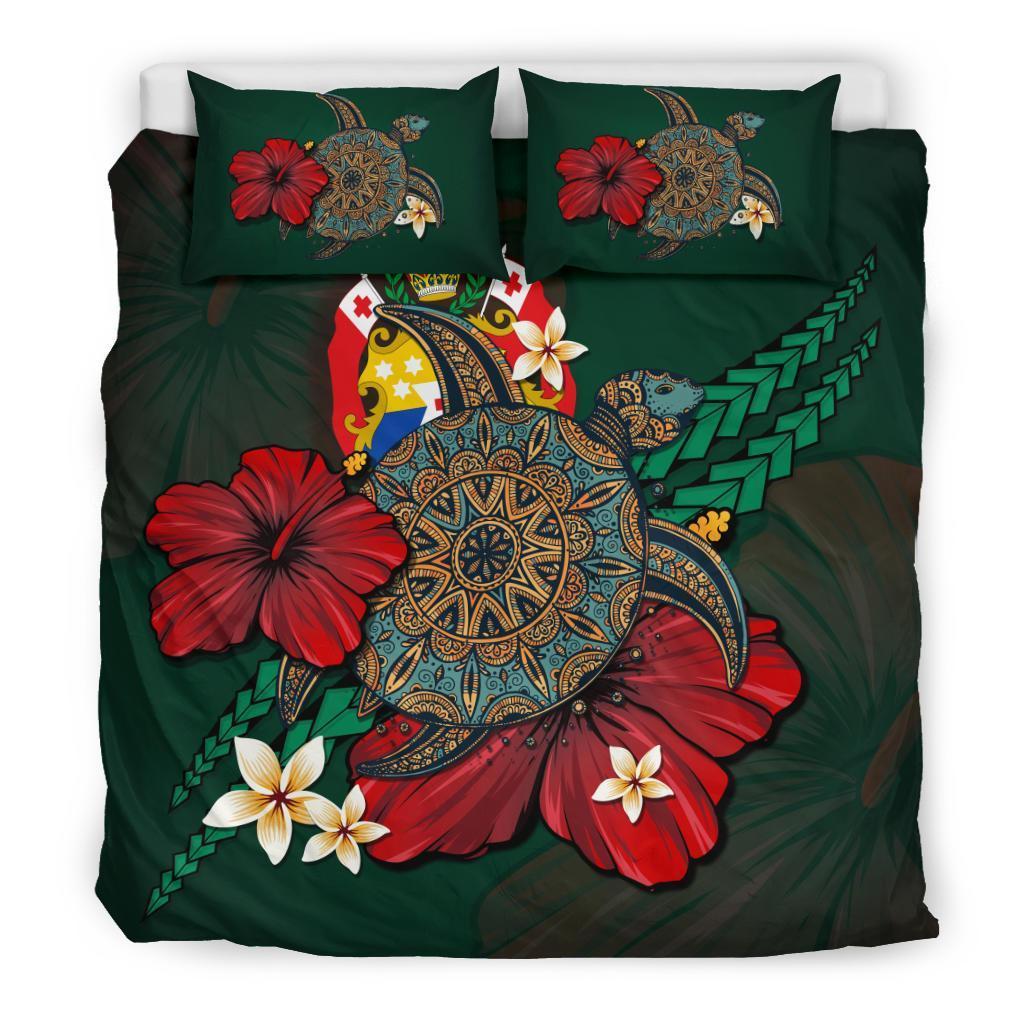 Tonga Bedding Set - Green Turtle Tribal - Vibe Hoodie Shop