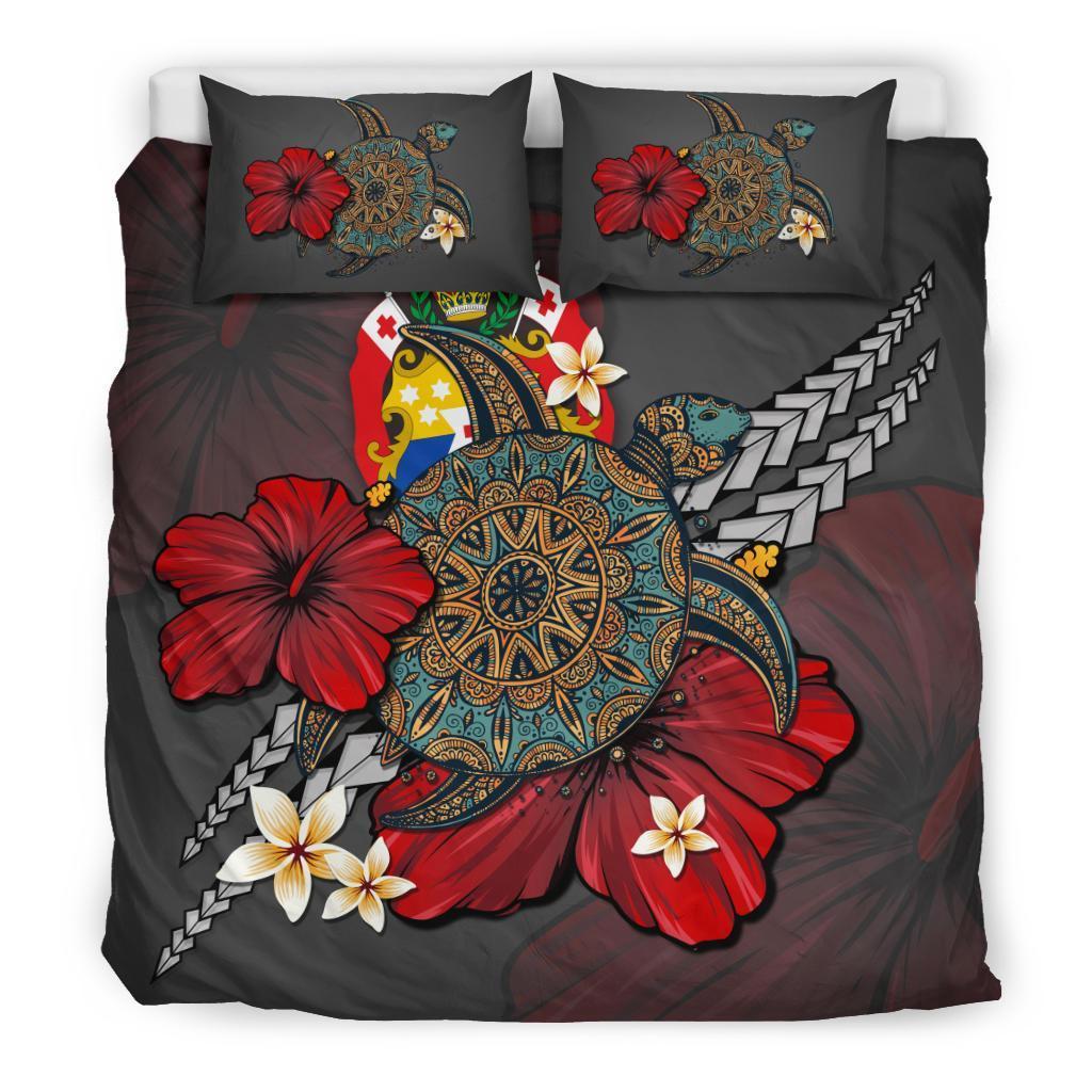 Tonga Bedding Set - Gray Turtle Tribal - Vibe Hoodie Shop