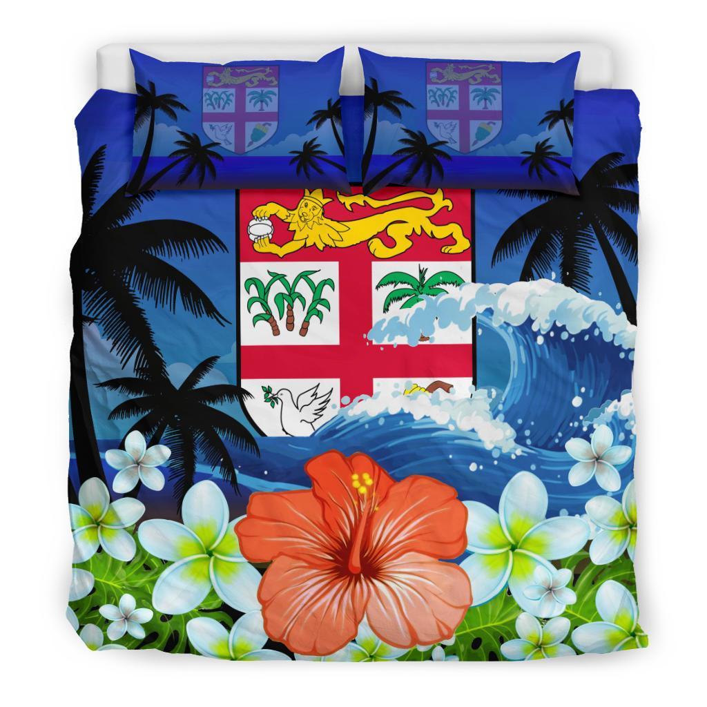 Fiji Bedding Set Coat Of Arms Hibiscus - Vibe Hoodie Shop