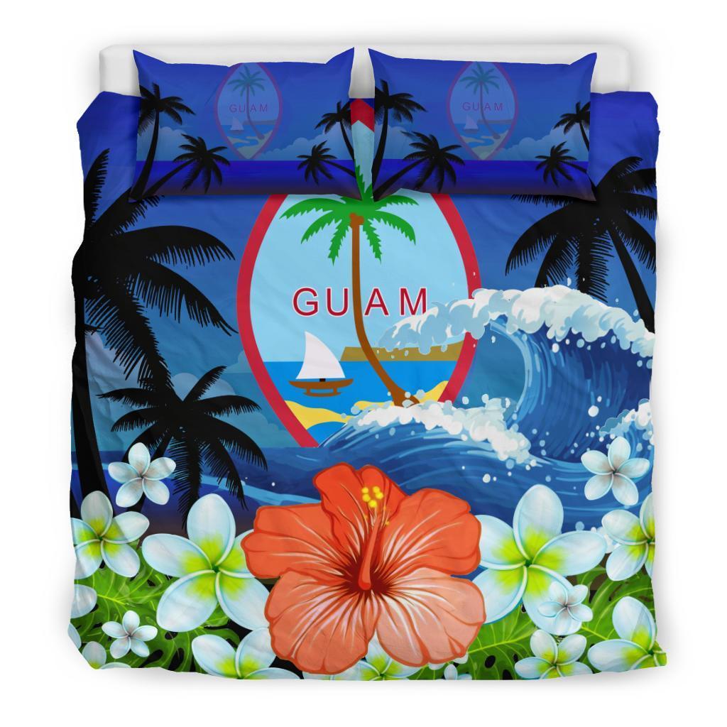 Guam Bedding Set Coat Of Arms Hibiscus - Vibe Hoodie Shop