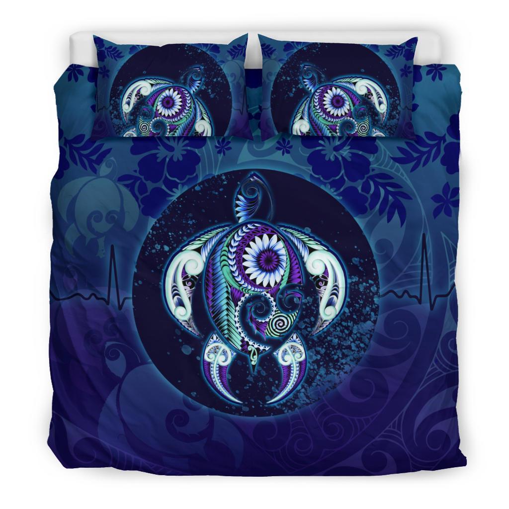 Maori Turtle Bedding Set Ocean Heartbeat - Vibe Hoodie Shop