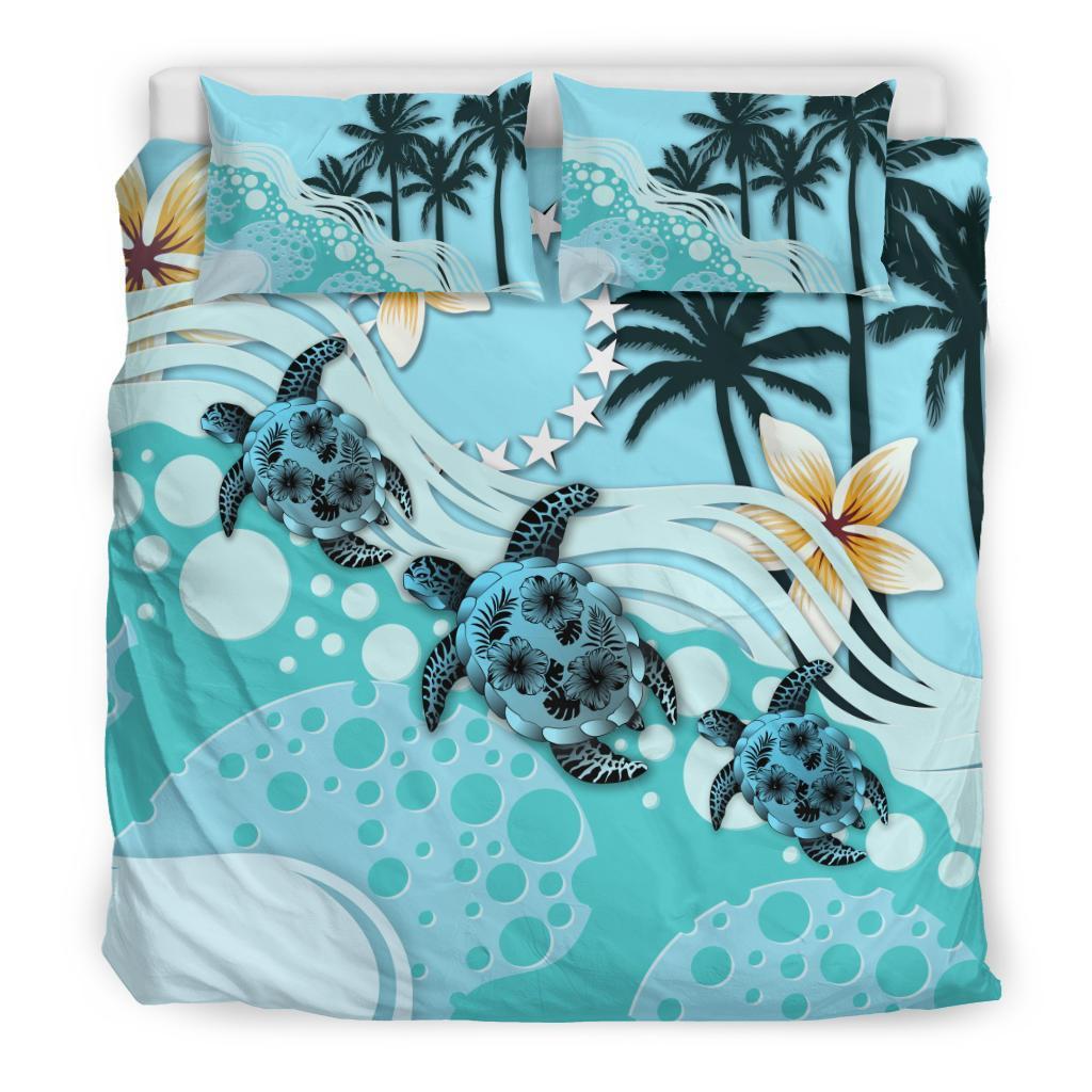 Cook Islands Bedding Set - Blue Turtle Hibiscus - Vibe Hoodie Shop