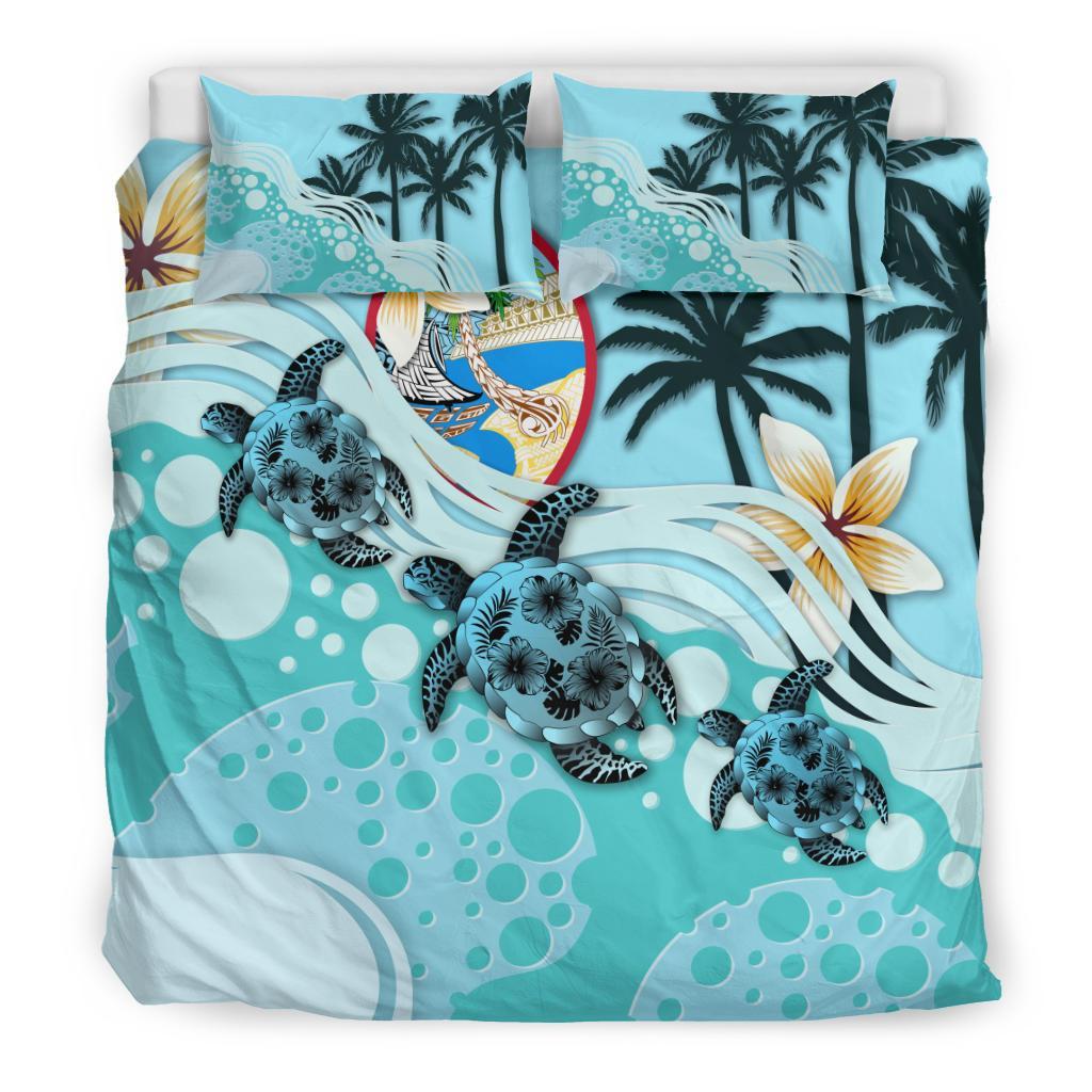 Guam Bedding Set - Blue Turtle Hibiscus - Vibe Hoodie Shop