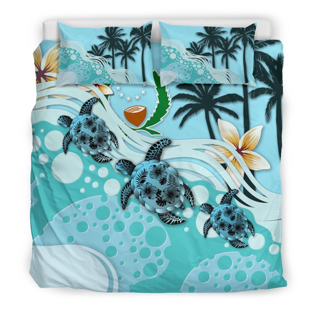 Pohnpei Bedding Set - Blue Turtle Hibiscus - Vibe Hoodie Shop