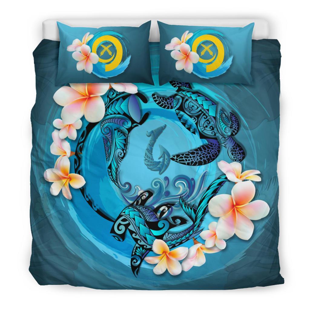 Vanuatu Bedding Set - Blue Plumeria Animal Tattoo - Vibe Hoodie Shop