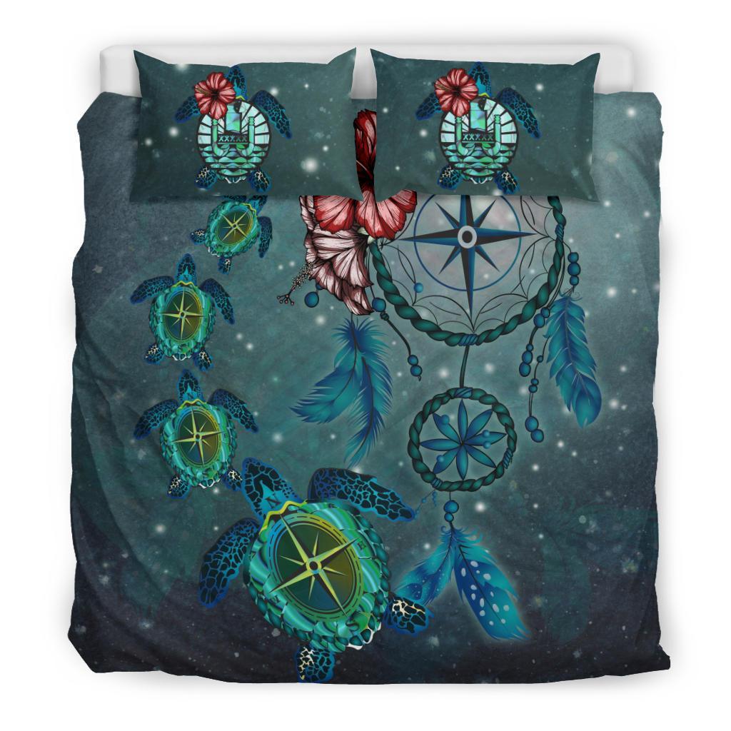 Tahiti Bedding Set - Dreamcatcher Turtle Compass - Vibe Hoodie Shop