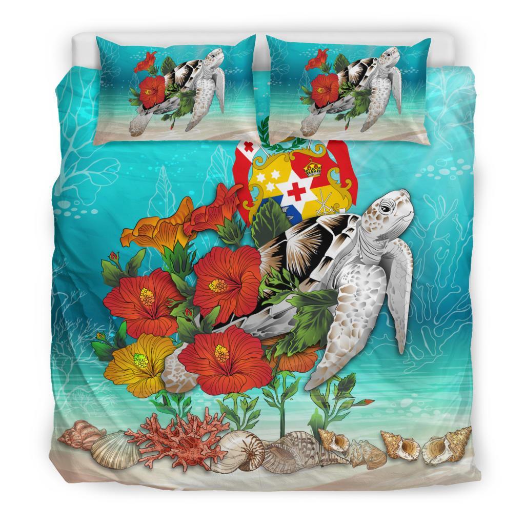 Tonga Bedding Set - Ocean Turtle Hibiscus - Vibe Hoodie Shop