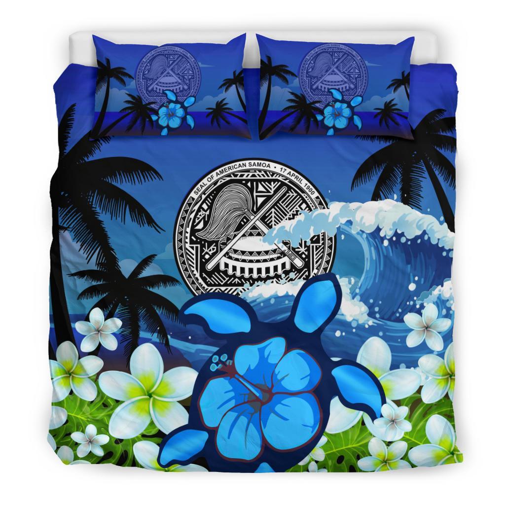 American Samoa Bedding Set Turtle Hibiscus - Vibe Hoodie Shop