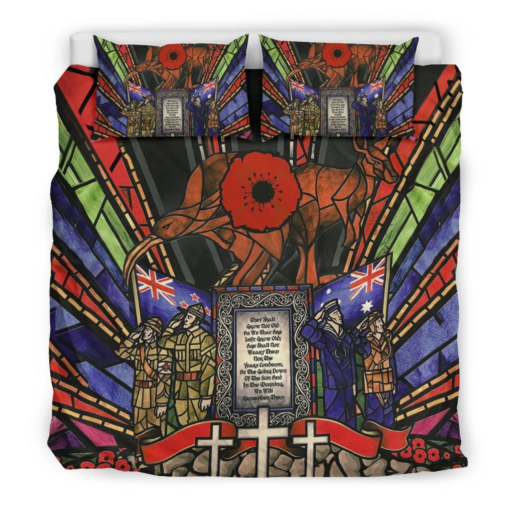 New Zealand Bedding Set, ANZAC Day Lest We Forget Australia Duvet Cover And Pillow Case - Vibe Hoodie Shop