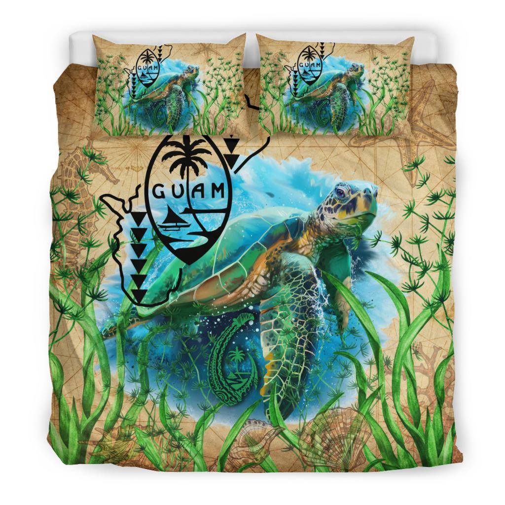 Guam Bedding Set Sea Turtle Vintage - Vibe Hoodie Shop