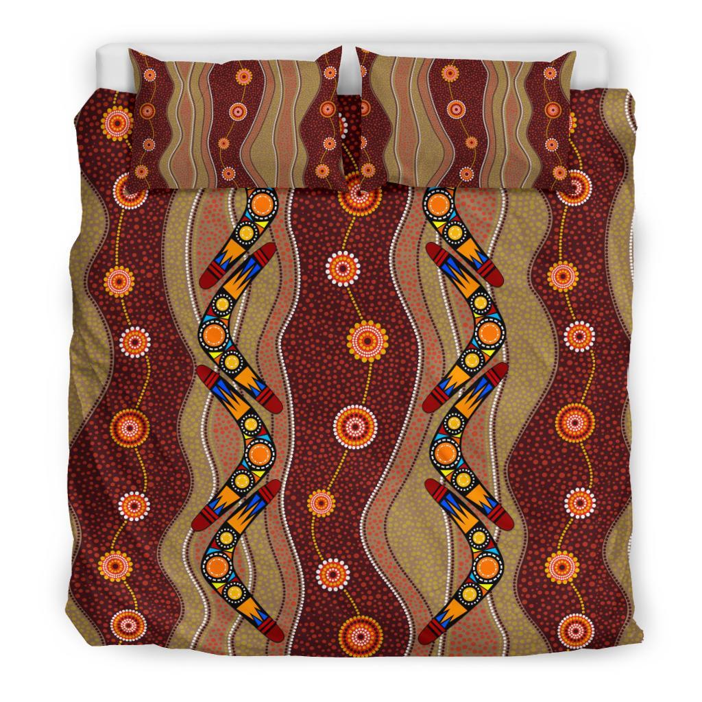 Aboriginal Bedding Sets, Boomerang Patterns Circle Art - Vibe Hoodie Shop