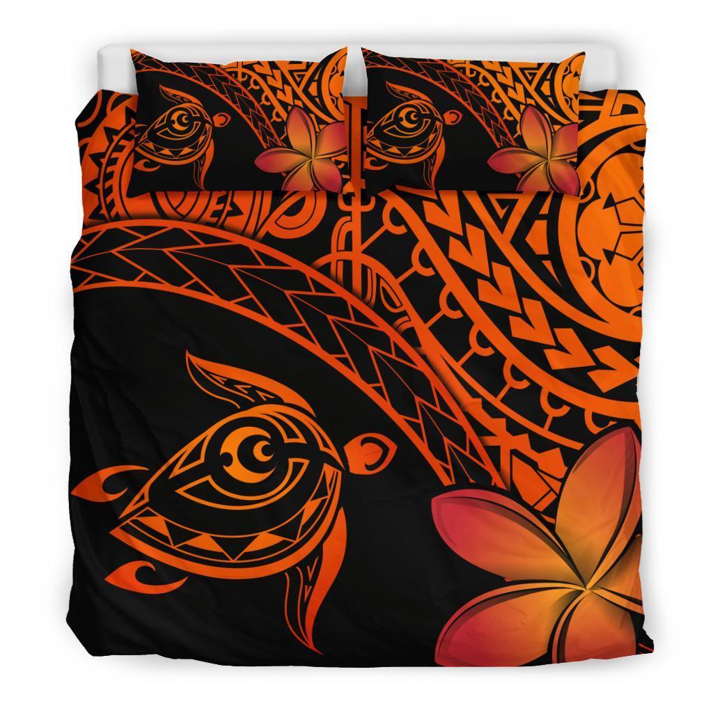 Tahiti Tribal Turtle Plumeria Bedding Set - Vibe Hoodie Shop